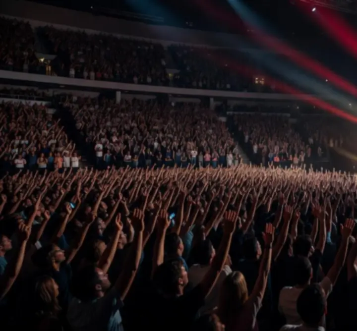Cinematic fotó élő koncert és társasági esemény közönségről